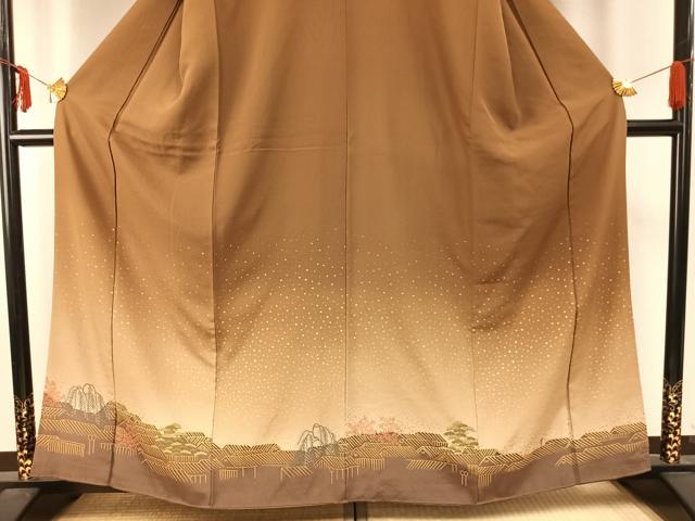 平和屋着物●訪問着 風景花文 暈し染め 金彩 正絹 逸品 AABD8667fy