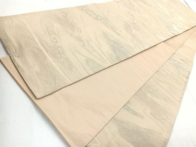 平和屋着物◎六通柄袋帯 流水文 金糸 正絹 逸品 CABB0849nb