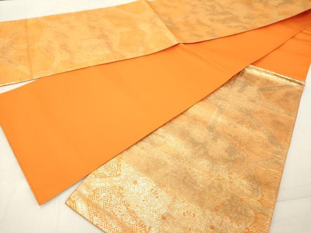 平和屋着物◎六通柄袋帯 正倉院花文 金糸 正絹 逸品 DABA5020cd