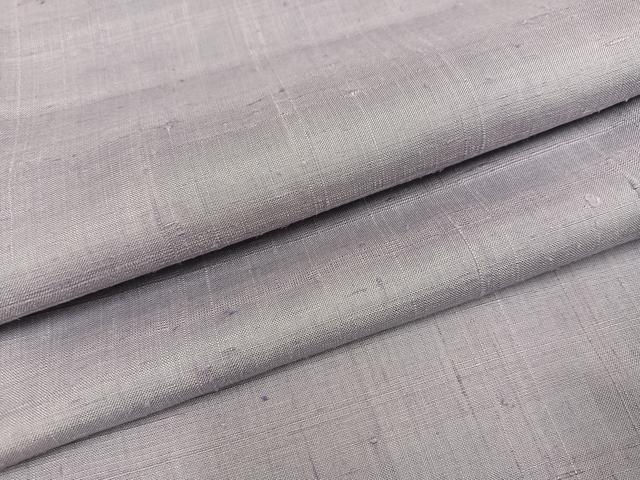平和屋着物●結城紬 色無地 牡丹鼠色 正絹 逸品 AABE0745ph