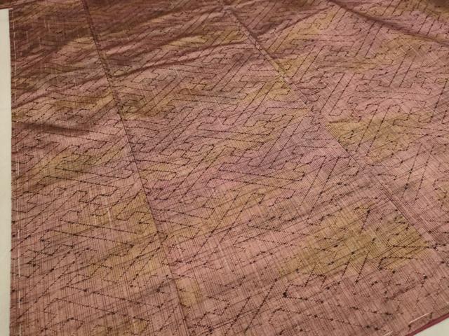 平和屋着物■上質な紬 紗綾形文様 正絹 逸品 未使用 AABE1413st