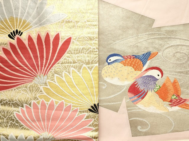 平和屋本店■名古屋帯 まとめて100点 鴛鴦 鳥 薔薇 花柄 吉野間道 手描き 刺繍 金銀糸 など 着用可能多数 未使用品あり 全て正絹 se3817