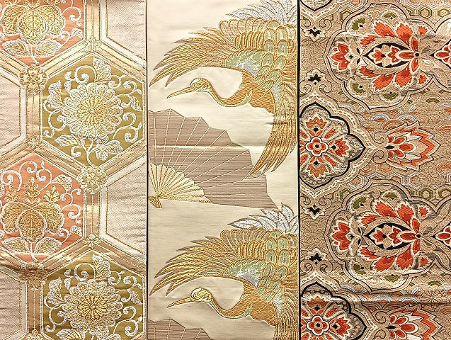 平和屋着物■袋帯 西陣 まとめて100点 鳳凰 鶴 向かい孔雀 尾長鳥 人物 蝶 更紗 松竹梅 花柄 正倉院 金銀糸 未使用品あり 全て正絹 mmm968