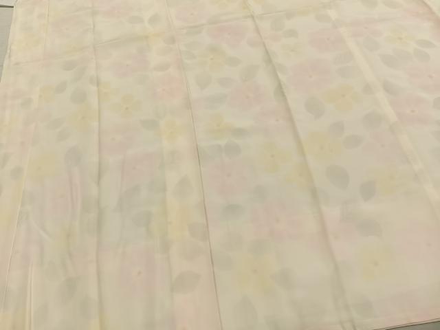 平和屋着物●長襦袢 袷 草花文 正絹 逸品 AABD8749fy