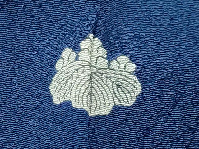 平和屋着物●上質な色無地 深縹色 鬼しぼ縮緬 正絹 逸品 CABA9636gh