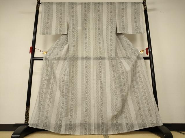 平和屋着物*夏物 小紋 紗 花間道 洗える着物 未使用 AABE2627jd