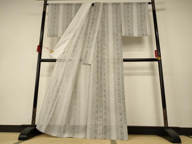 平和屋着物*夏物 小紋 紗 花間道 洗える着物 未使用 AABE2627jd