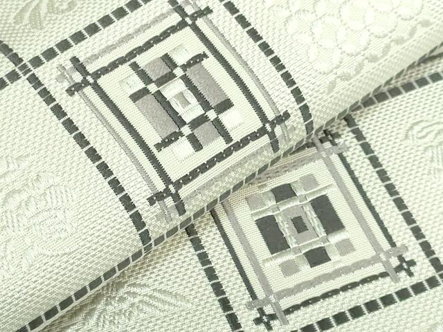 平和屋着物●極上 本場筑前博多織 八寸名古屋帯 市松文様 逸品 DZAB2920kh6
