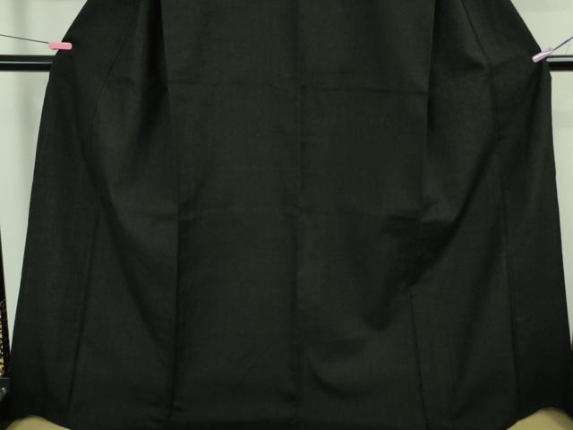 平和屋本店▽極上 本場結城紬 重要無形文化財 色無地 単衣 暗黒色 高島屋扱い 逸品 DZAA3876kh6