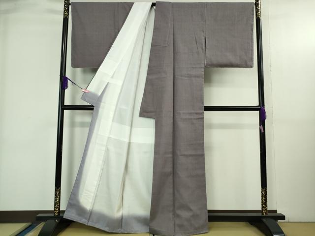 平和屋本店●極上 本場結城紬 重要無形文化財 奥順謹製 色無地 半色 証紙付き 逸品 未使用 DZAA3601kh6