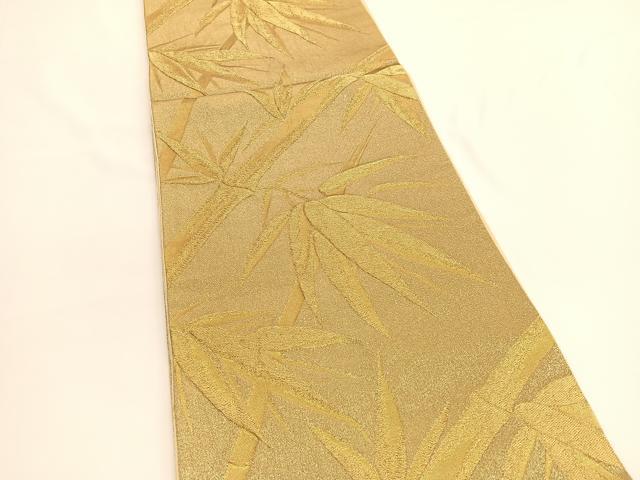 平和屋着物◎六通柄袋帯 笹竹文 金糸 正絹 逸品 BAAV9639hv