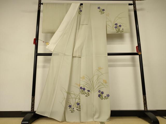 平和屋着物*夏物 訪問着 絽 草花文 銀彩 正絹 逸品 AABE2664jd