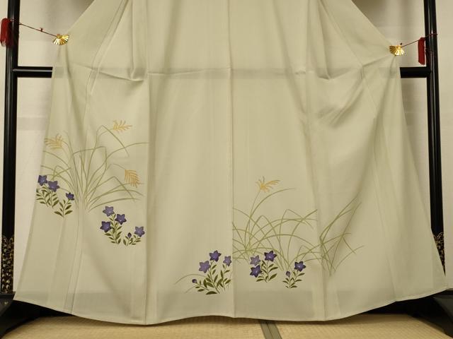 平和屋着物*夏物 訪問着 絽 草花文 銀彩 正絹 逸品 AABE2664jd