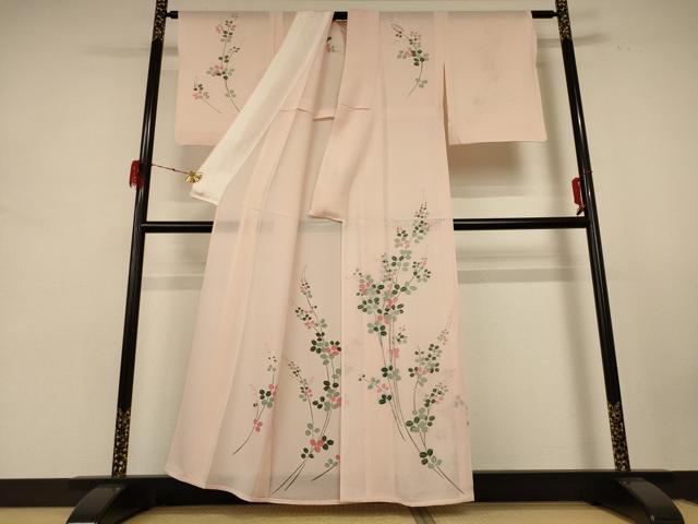 平和屋着物*夏物 訪問着 絽 草花文 銀彩 正絹 逸品 AABE2674jd