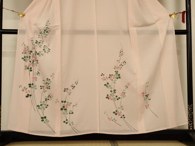 平和屋着物*夏物 訪問着 絽 草花文 銀彩 正絹 逸品 AABE2674jd