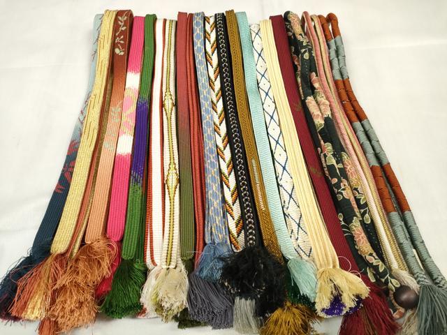 平和屋着物●和装小物　帯締め20本セット　高麗組　笹浪組　唐組　鎌倉組　奈良組　冠組　亀甲組　丸ぐけ　金糸　逸品　DABA7185zzz 平和屋着物○和装小物 帯締め20本セット 高麗組 笹浪組 唐