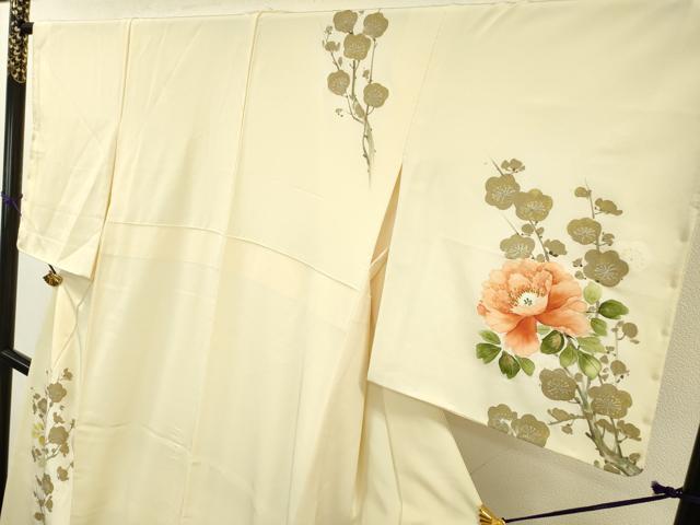 平和屋着物▼訪問着 手描き 枝花 暈し染 金彩 正絹 逸品 DAAZ6571fe