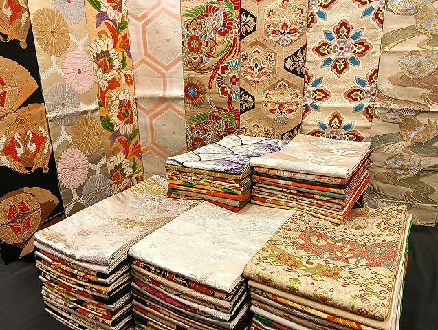 平和屋着物■袋帯 西陣 まとめて100点 鳳凰 向い鶴 鴛鴦 尾長鳥 向い鳥 向い蝶 風景 更紗 松竹梅 佐賀錦 未使用品あり 全て正絹 mmm990
