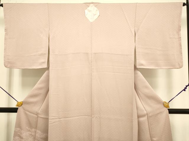 平和屋着物●極上 色留袖 色無地 老松地紋 水柿色 逸品 未使用 DZAB3883kh6