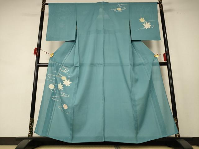 平和屋着物*夏物 訪問着 絽 流水花文 金彩 正絹 逸品 AABE4290jd
