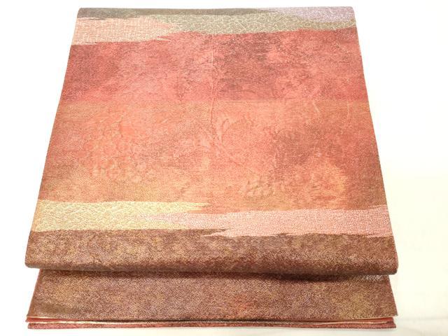 平和屋着物◎太鼓柄袋帯 横段花唐草文 正絹 逸品 DABA5351cd