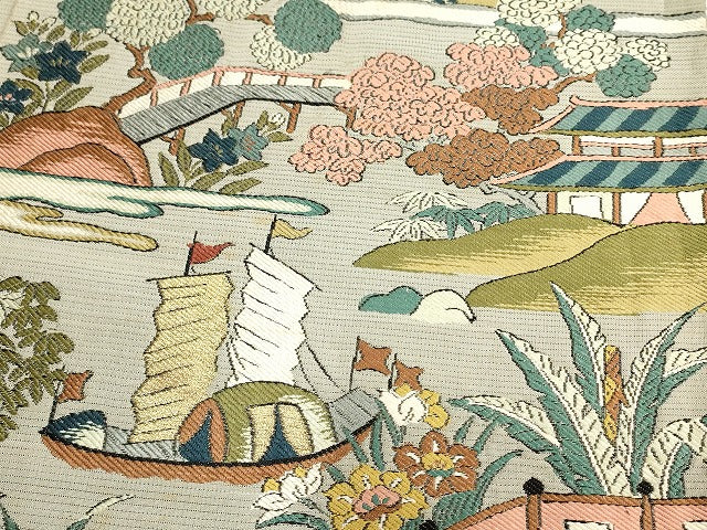 平和屋本店■夏物 袋帯 絽 紗 まとめて 50点 風景 花柄 すくい織 刺繍 金銀糸 など 未使用品あり 全て正絹 se3850