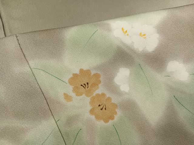 平和屋着物●訪問着 手描き 枝花文 暈し染め 正絹 逸品 AABE4842ph