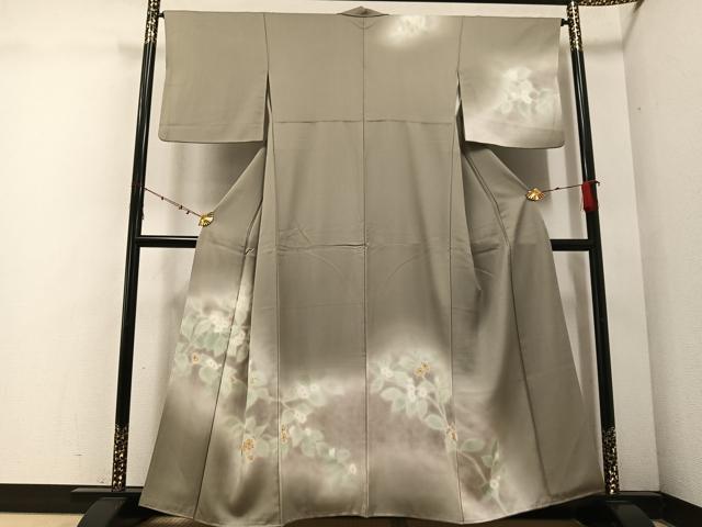 平和屋着物●訪問着 手描き 枝花文 暈し染め 正絹 逸品 AABE4842ph