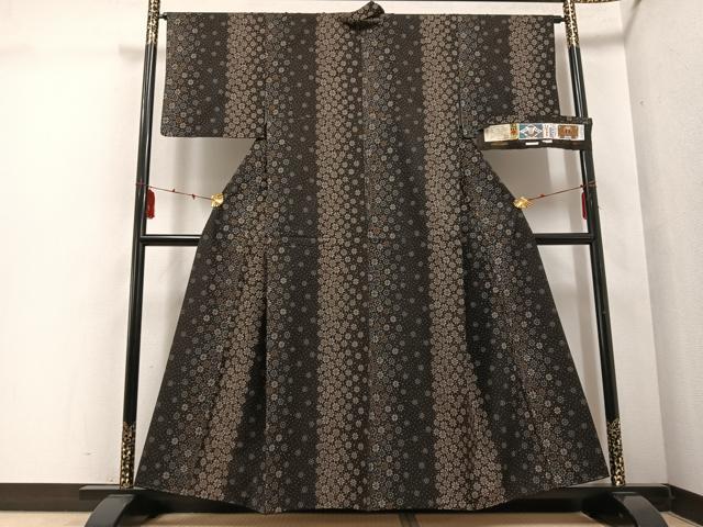 平和屋着物●本場大島紬 古代染色純泥染 一元7マルキ 花間道 興紬工房 証紙付き 正絹 逸品 AABE5846ph