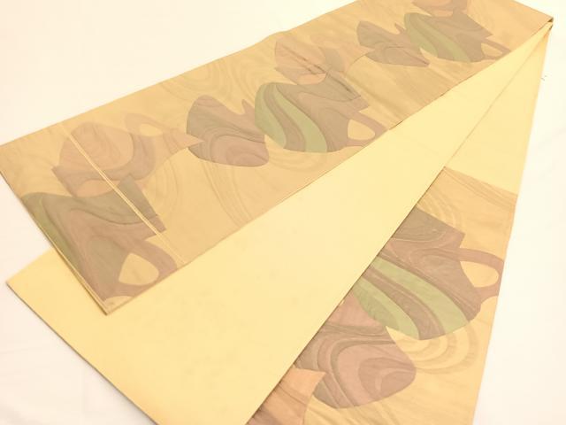 平和屋着物◎西陣 六通柄袋帯 ふくれ織 陶器流水文 金糸 正絹 逸品 BAAW3068hv