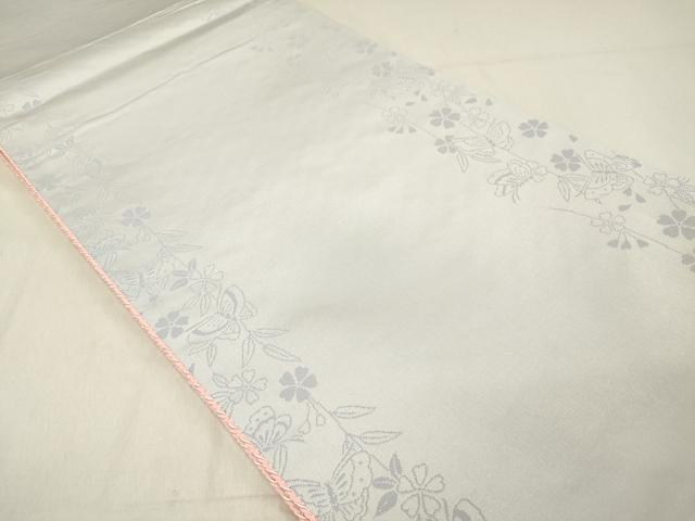 平和屋着物◎全通柄袋帯 ほーび帯 舞桜 斜線文 金糸 正絹 逸品 DAAZ5828ea