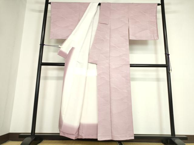 平和屋着物●上質な色無地 流水地紋 紅藤色 正絹 逸品 未使用 DAAY9955az