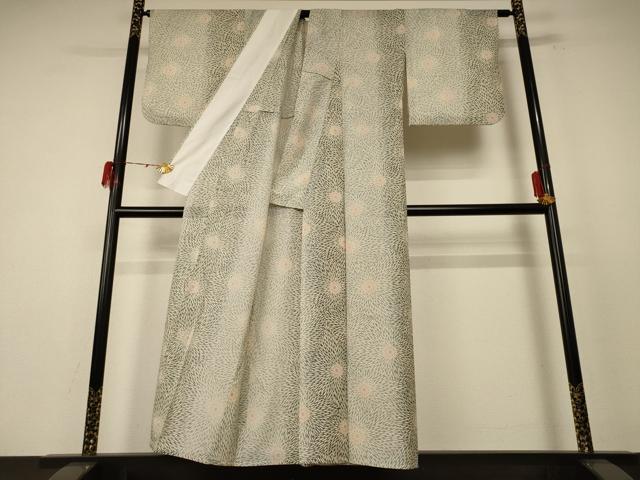 平和屋着物*夏物 小紋 絽 花尽くし 洗える着物 AABE4757jd