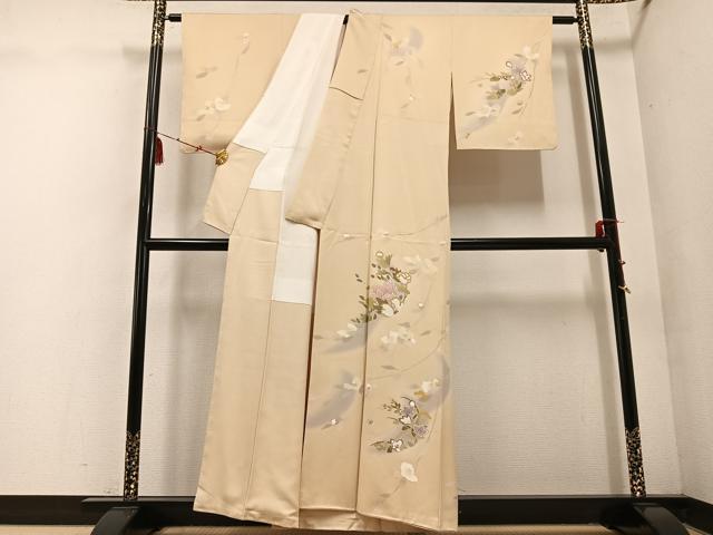 平和屋着物●訪問着 枝花文 暈し染め 金彩 正絹 逸品 AABE7343ph