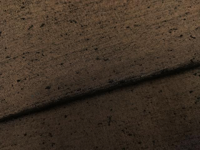平和屋着物●男性 紬 色無地 涅色 正絹 逸品 AABE7362ph