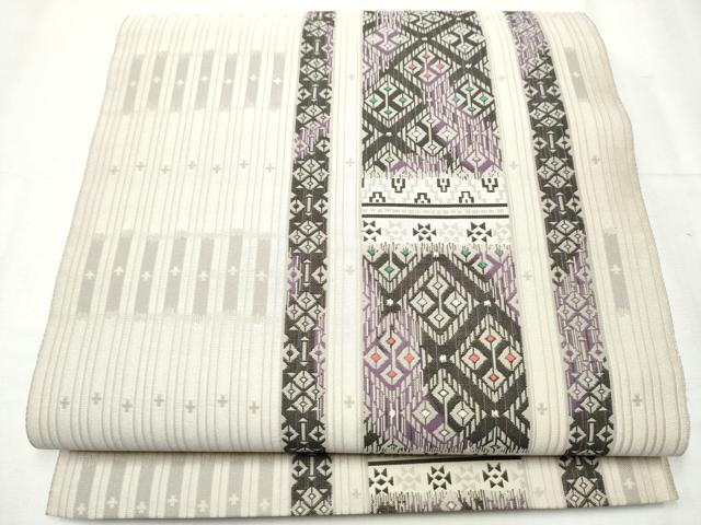 平和屋本店極上 本場筑前博多織 両面 全通柄袋帯 唐草間道 逸