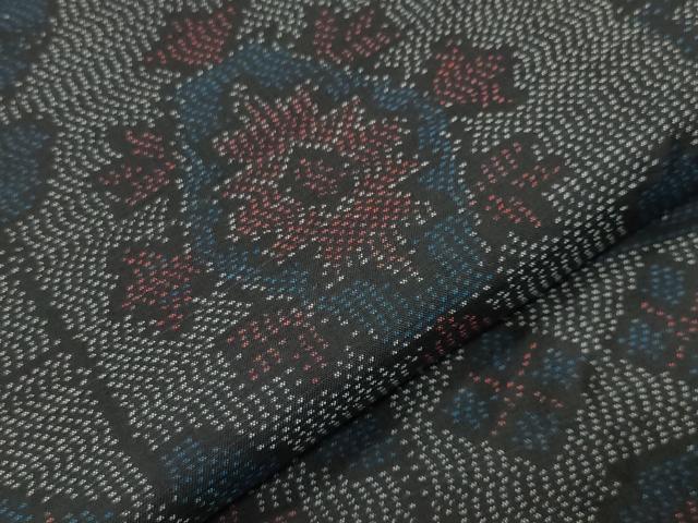平和屋着物●本場大島紬 吉祥花文 正絹 逸品 CABA9998gh