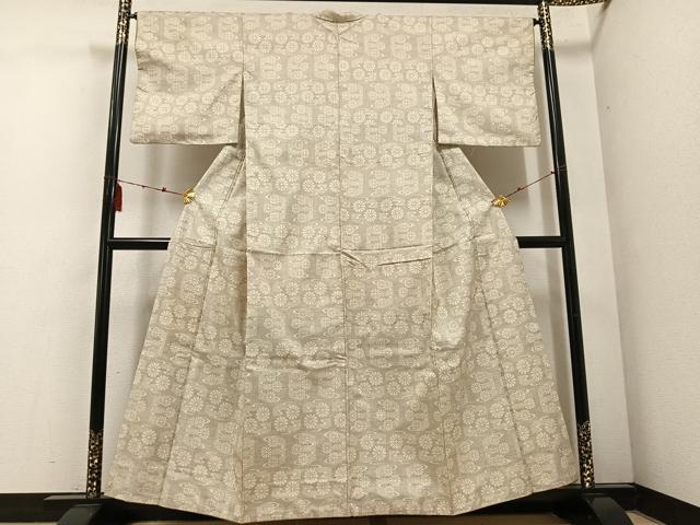 平和屋着物●本場大島紬 白大島 一元7マルキ 花尽くし 正絹 逸品 AABE7399ph