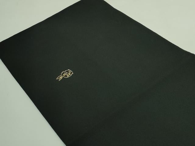 平和屋着物●極上 人形作家・ホリヒロシ 太鼓柄 京袋帯 駒刺繍 貝合せ花文 黒地 本金糸 逸品 DZAB3312kh6