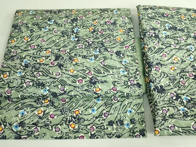 平和屋本店●極上 本場琉球紅型 琉球びんがた 知念紅型研究所 知念貞男 つけ帯 ふくら雀 反端付き 逸品 DZAB3363kh6
