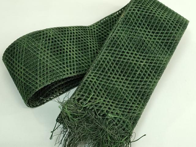 平和屋着物*極上 夏物 男性 角帯 羅 苔色 逸品 未使用 DZAB3365kh6