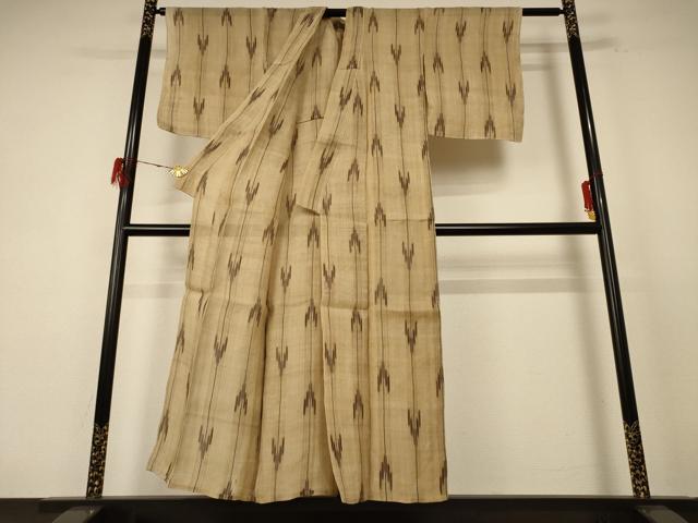 平和屋着物*夏物 芭蕉布 矢羽文 手積み芭蕉糸100% 逸品 AABE7406jd