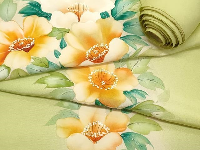 平和屋着物▼付下げ 反物 着尺 手描き 草花文 暈し染め 逸品 未使用 DAAZ4860we