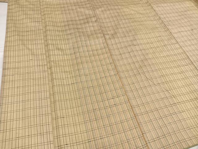 平和屋着物●上質な紬 格子 正絹 逸品 AABE8159ph