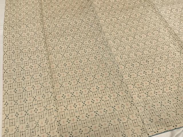 平和屋着物●上質な紬 ちぢみ織 琉球絣文様 正絹 逸品 AABE8881ph
