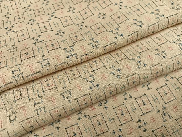 平和屋着物●上質な紬 ちぢみ織 琉球絣文様 正絹 逸品 AABE8881ph