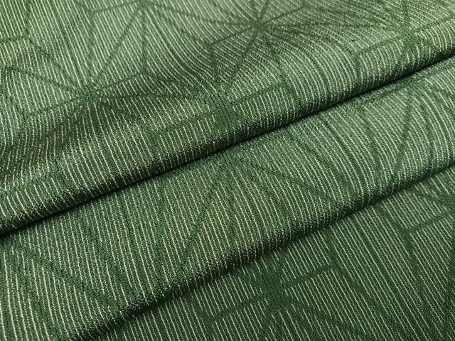 平和屋着物●お召 麻の葉文様 正絹 逸品 未使用 AABE8127ph