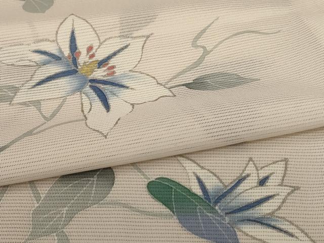 平和屋着物*夏物 訪問着 絽 草花文 銀彩 洗える着物 AABE7423jd