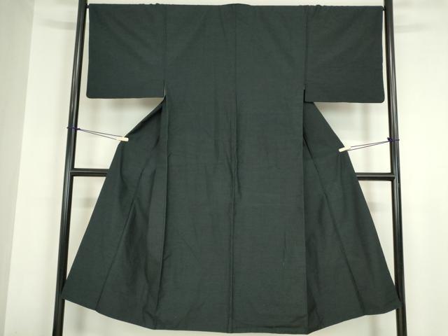 平和屋着物●男性 紬 アンサンブル 紺色 正絹 逸品 DABA4106az