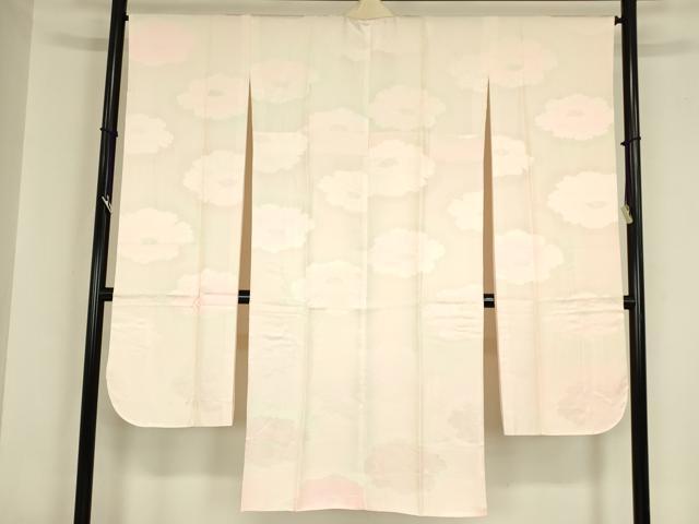 平和屋着物●振袖用長襦袢 袷 牡丹地紋 暈し染め 正絹 逸品 DABA4089az